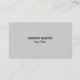 Unique Original Plain Minimalist Light Grey Business Card