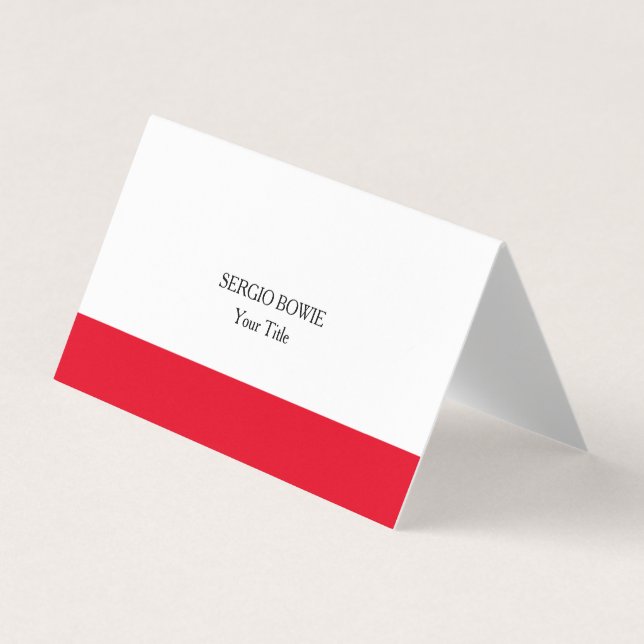 Unique Original Plain Minimalist Red Stripe Business Card (Front)