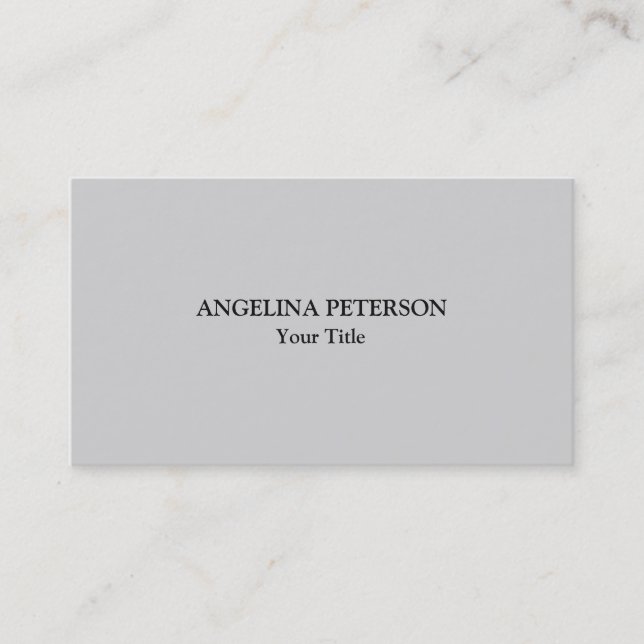 Unique Original Plain Professional Light Grey Business Card (Front)