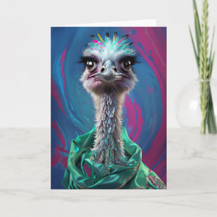 Unique Ostrich design Holiday Card