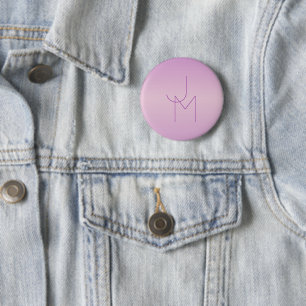 Unique Overlapping Monogram   Soft Lavender Pink 6 Cm Round Badge