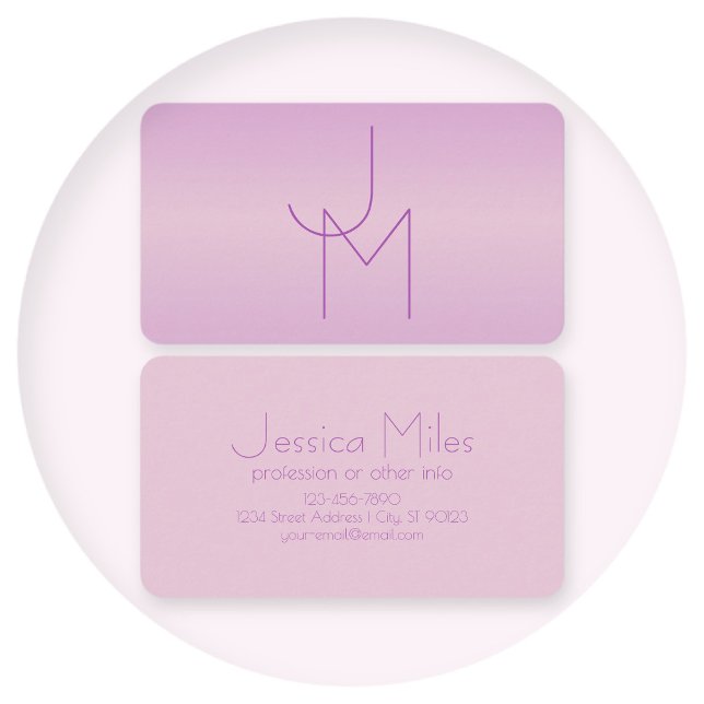 Unique Overlapping Monogram | Soft Lavender Pink Business Card (Creator Uploaded)