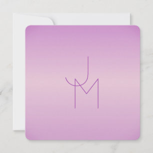 Unique Overlapping Monogram Soft Lavender Pink Card