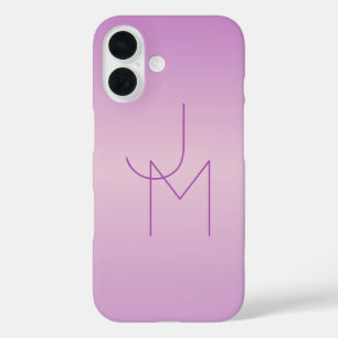 Unique Overlapping Monogram   Soft Lavender Pink iPhone 16 Case