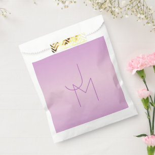 Unique Overlapping Monogram Soft Lavender Pink Favour Bag