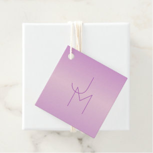 Unique Overlapping Monogram Soft Lavender Pink Favour Tags