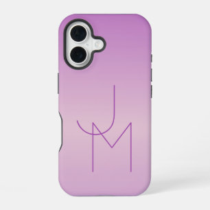Unique Overlapping Monogram   Soft Lavender Pink iPhone 16 Case