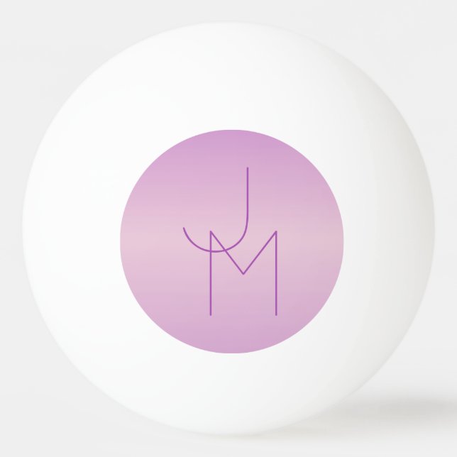 Unique Overlapping Monogram | Soft Lavender Pink Ping Pong Ball (Front)