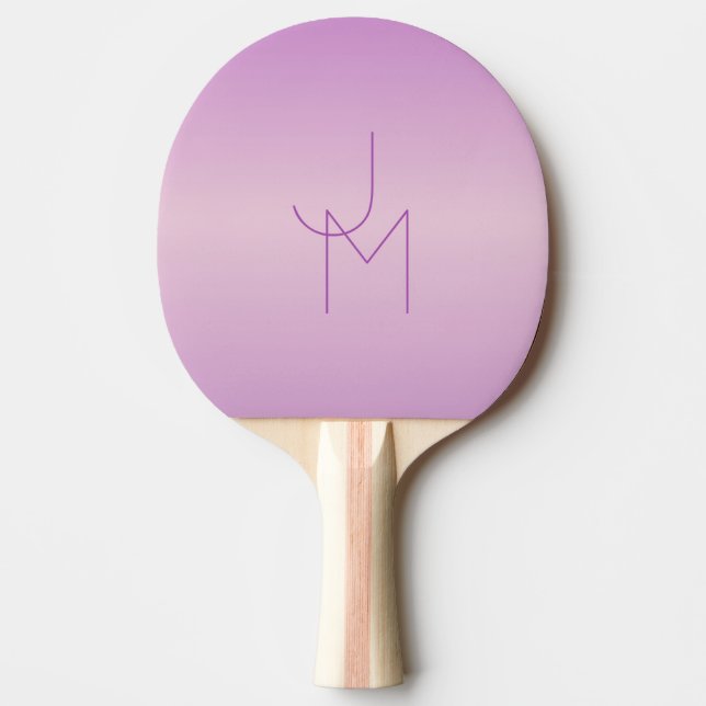 Unique Overlapping Monogram | Soft Lavender Pink Ping Pong Paddle (Front)
