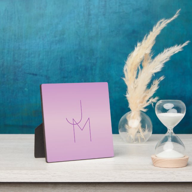 Unique Overlapping Monogram | Soft Lavender Pink Plaque (Insitu)