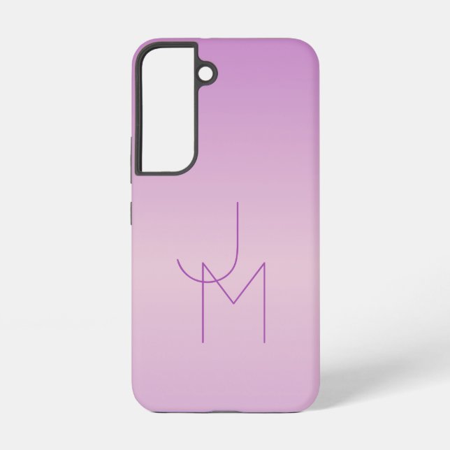 Unique Overlapping Monogram | Soft Lavender Pink Samsung Galaxy S22 Case (Back)