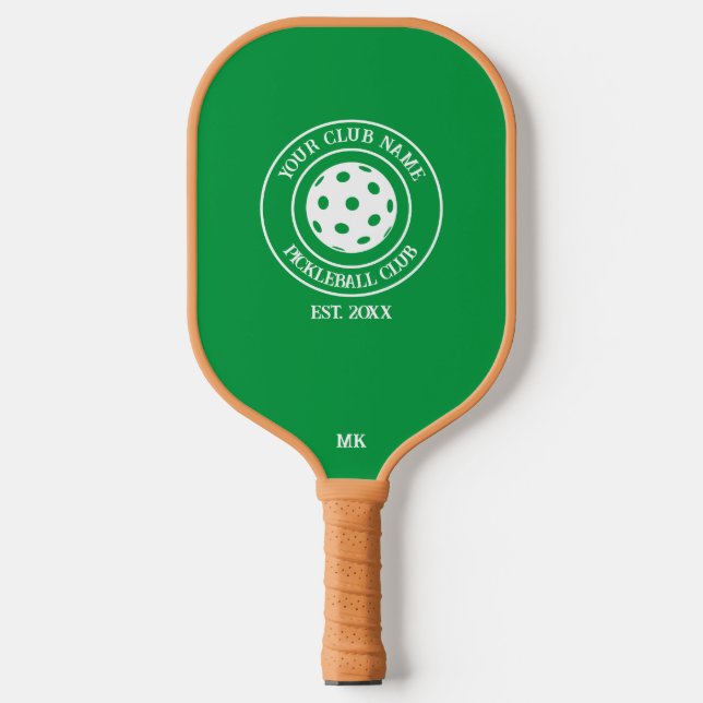 Unique Paddle With Club Name Year Initials Green (Front)