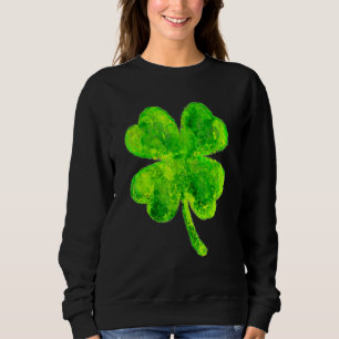 Unique Painted St Patricks Day Shamrock St Paddys  Sweatshirt