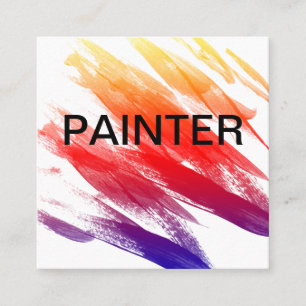 Unique Painter Service Square Business Card