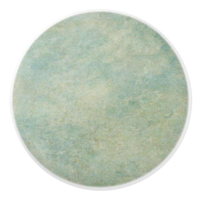Unique Painterly Textured Look Light Green Drawer Ceramic Knob (Front)