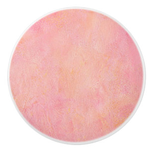 Unique Painterly Textured Look Pink Drawer  Ceramic Knob