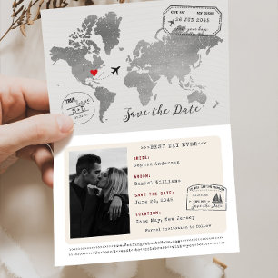 Unique Passport Save The Date Destination Wedding Announcement