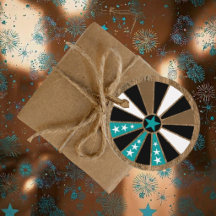 Unique Patriotic Wagon Wheel Copper & Turquoise