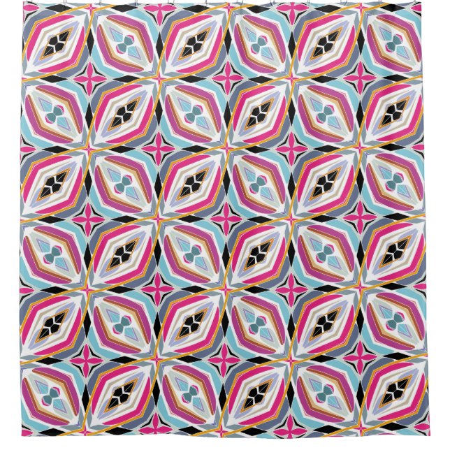 Unique Pattern Design Shower Curtain (Front)
