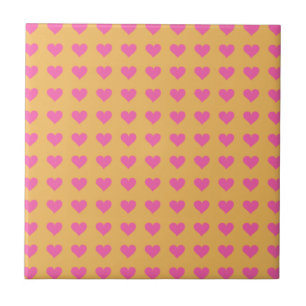 Unique Pattern Of Pink Hearts Symmetrical Arranged Tile