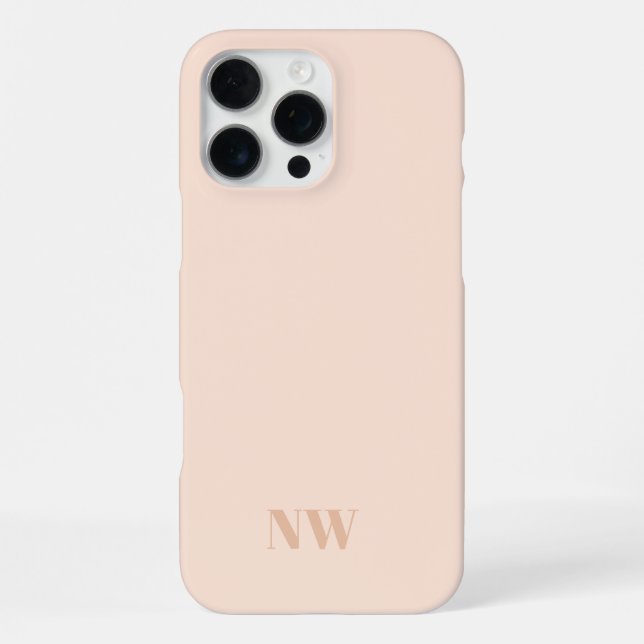 unique peach name initials monogram  iPhone case (Back)