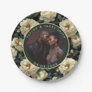 Unique Peonies Plates For Bridal Shower Party