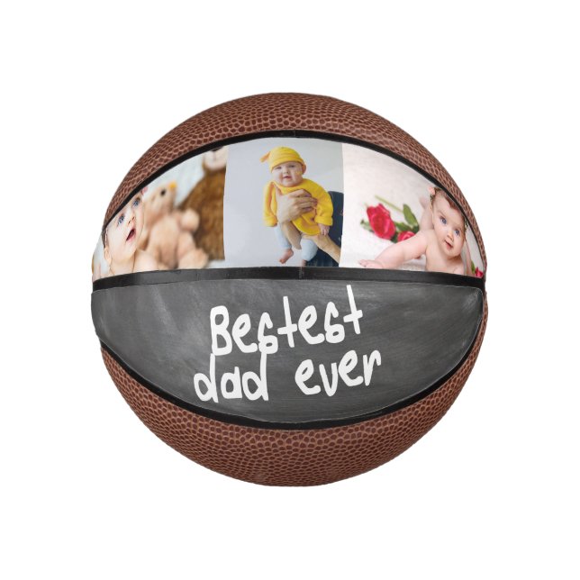 Unique Personalised Bestest Dad Ever Fathers Day Mini Basketball (Front)