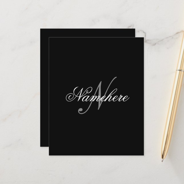 Unique Personalised Black and White Name Monogram (Front/Back In Situ)