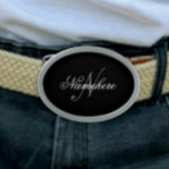 Unique Personalised Black and White Name Monogram Belt Buckle<br><div class="desc">Personalised Unique Black and White Name Monogram Design for anyone.</div>