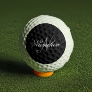 Unique Personalised Black and White Name Monogram Golf Balls