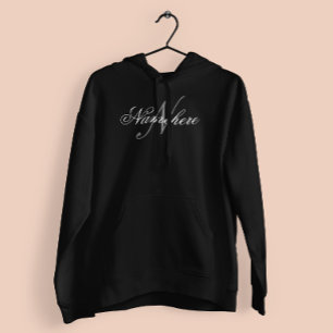 Unique Personalised Black and White Name Monogram  Hoodie
