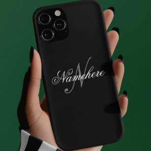 Unique Personalised Black and White Name Monogram  iPhone 11Pro Max Case