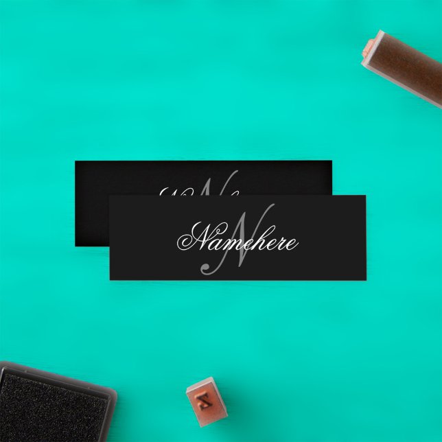 Unique Personalised Black and White Name Monogram Loyalty Card (Creator Uploaded)