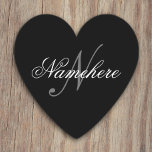 Unique Personalised Black and White Name Monogram Paper Coaster<br><div class="desc">Personalised Unique Black and White Name Monogram Design for anyone.</div>