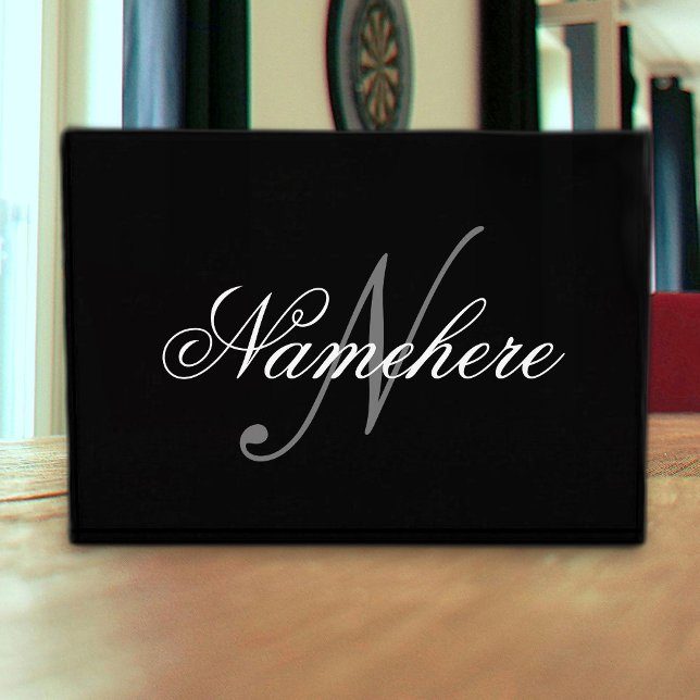 Unique Personalised Black and White Name Monogram Photo Block (Creator Uploaded)