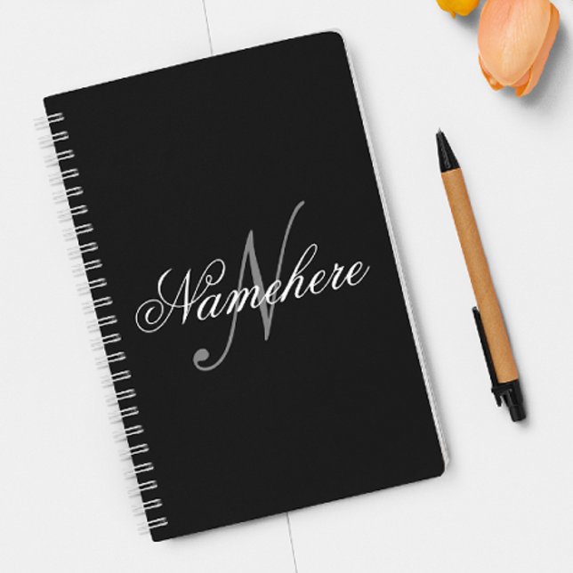 Unique Personalised Black and White Name Monogram Planner (Creator Uploaded)