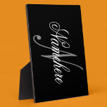 Unique Personalised Black and White Name Monogram Plaque<br><div class="desc">Personalised Unique Black and White Name Monogram Design for anyone.</div>