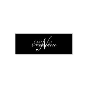 Unique Personalised Black and White Name Monogram Self-inking Stamp