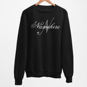 Unique Personalised Black and White Name Monogram Sweatshirt