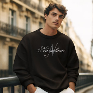 Unique Personalised Black and White Name Monogram  Sweatshirt