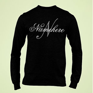 Unique Personalised Black and White Name Monogram T-Shirt