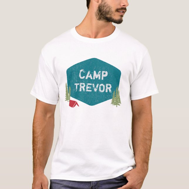 Unique Personalised Camp Name Birthday Party T-Shirt (Front)