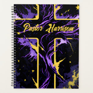 Unique Personalised Christian Cross Church Pastor  Planner