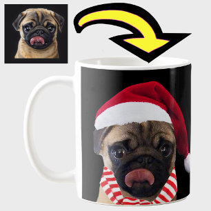 Unique Personalised Dog Santa Hat Photo Gift Mum. Coffee Mug