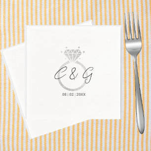 Unique Personalised Engagement Party Wedding Party Napkin