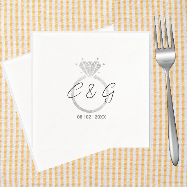 Unique Personalised Engagement Party Wedding Party Napkin (Creator Uploaded)