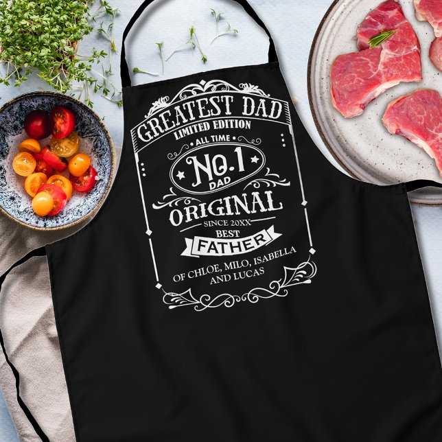 Unique Personalised Father's Day, Black and White Apron (Creator Uploaded)