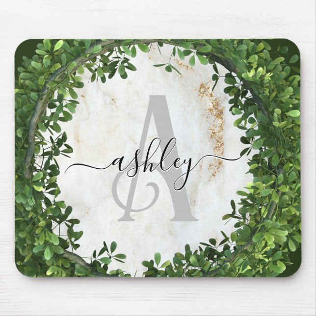 Unique Personalised Keychain with Botanical Theme Mouse Pad (Front)