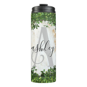 Unique Personalised Keychain with Botanical Theme Thermal Tumbler