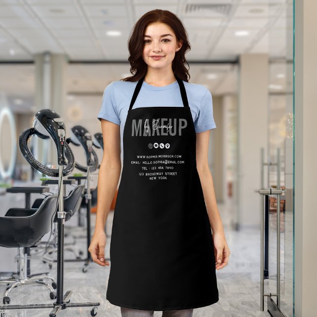 Unique Personalised Makeup Artist Monogram Name Apron (Creator Uploaded)